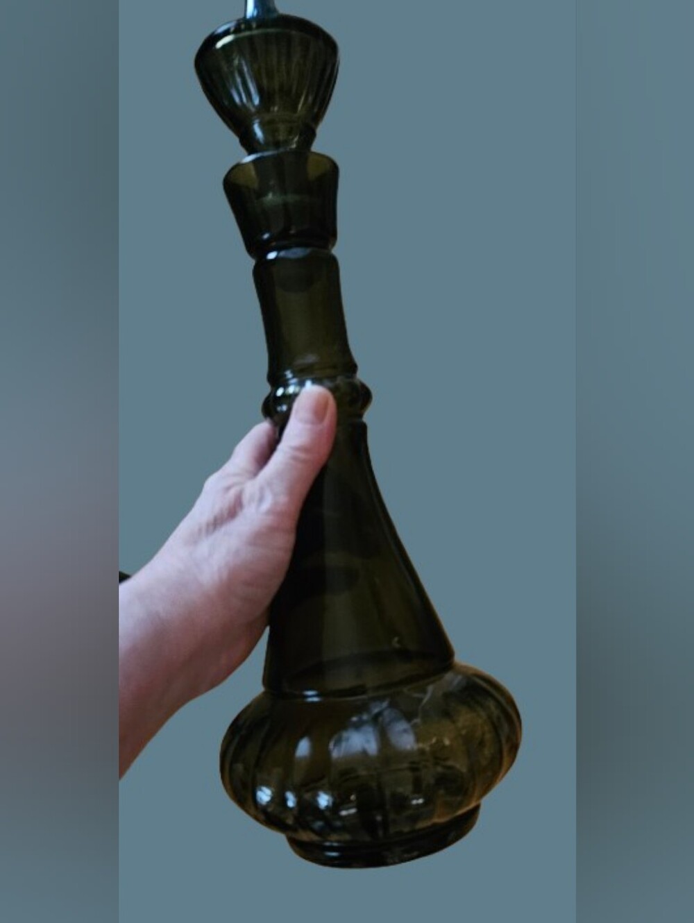 *Jim Beam Vintage 1964 "I Dream of Jeannie" Decanter smoke green glass. 2 Q